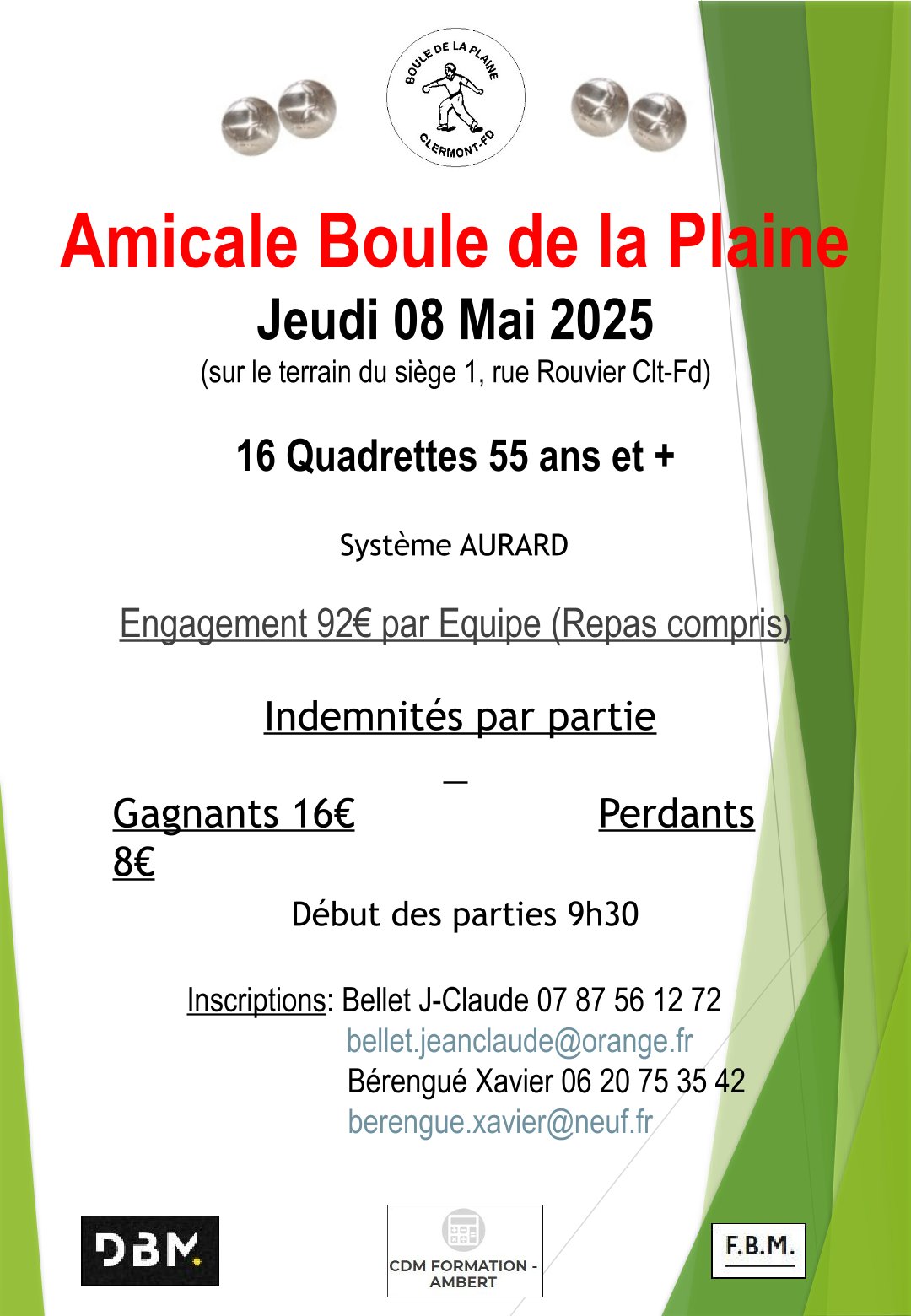 affiche concours quadrette la plaine 8 mai 2025