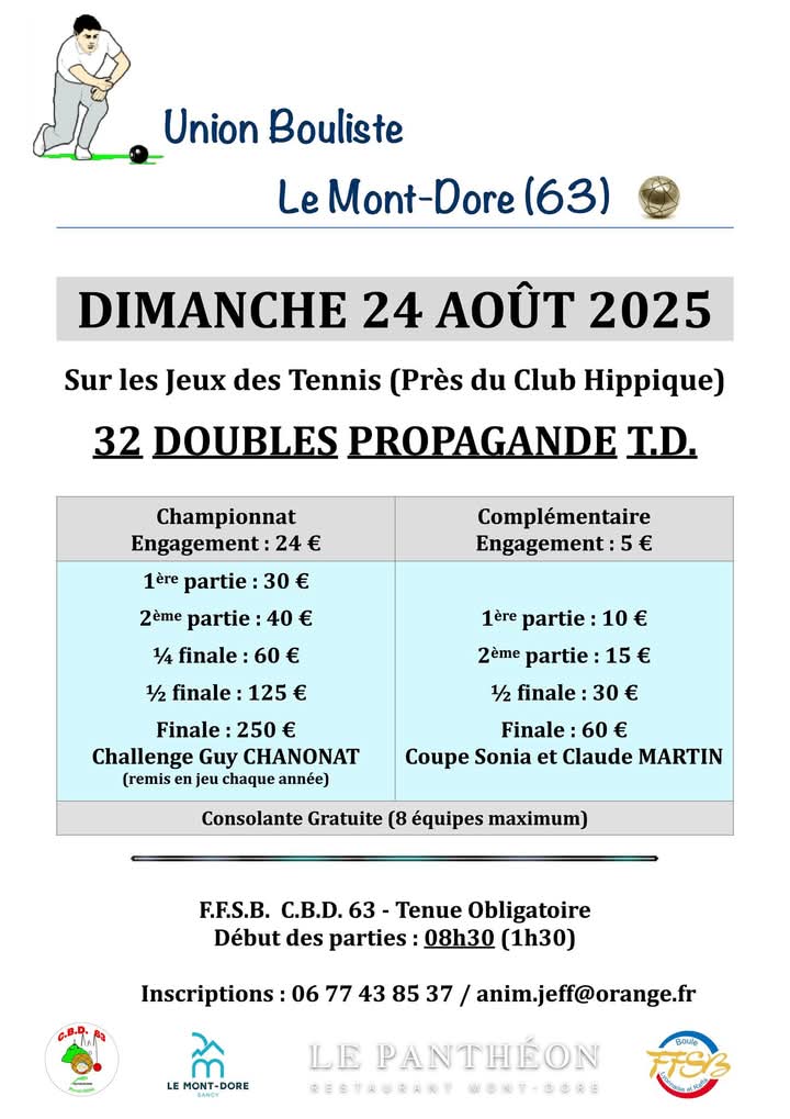 affiche concours 32 doubles le mont dore 24 aout
