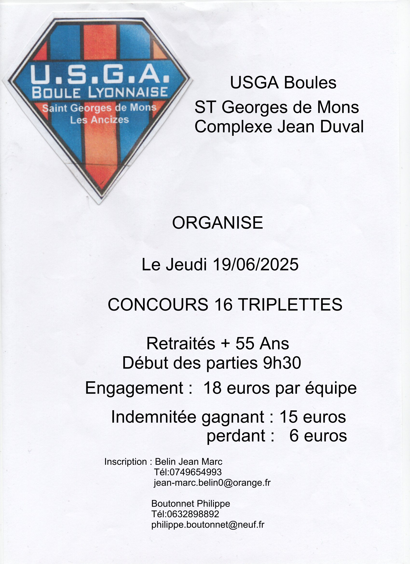 affiche concours 16 triples st georges 19 juin