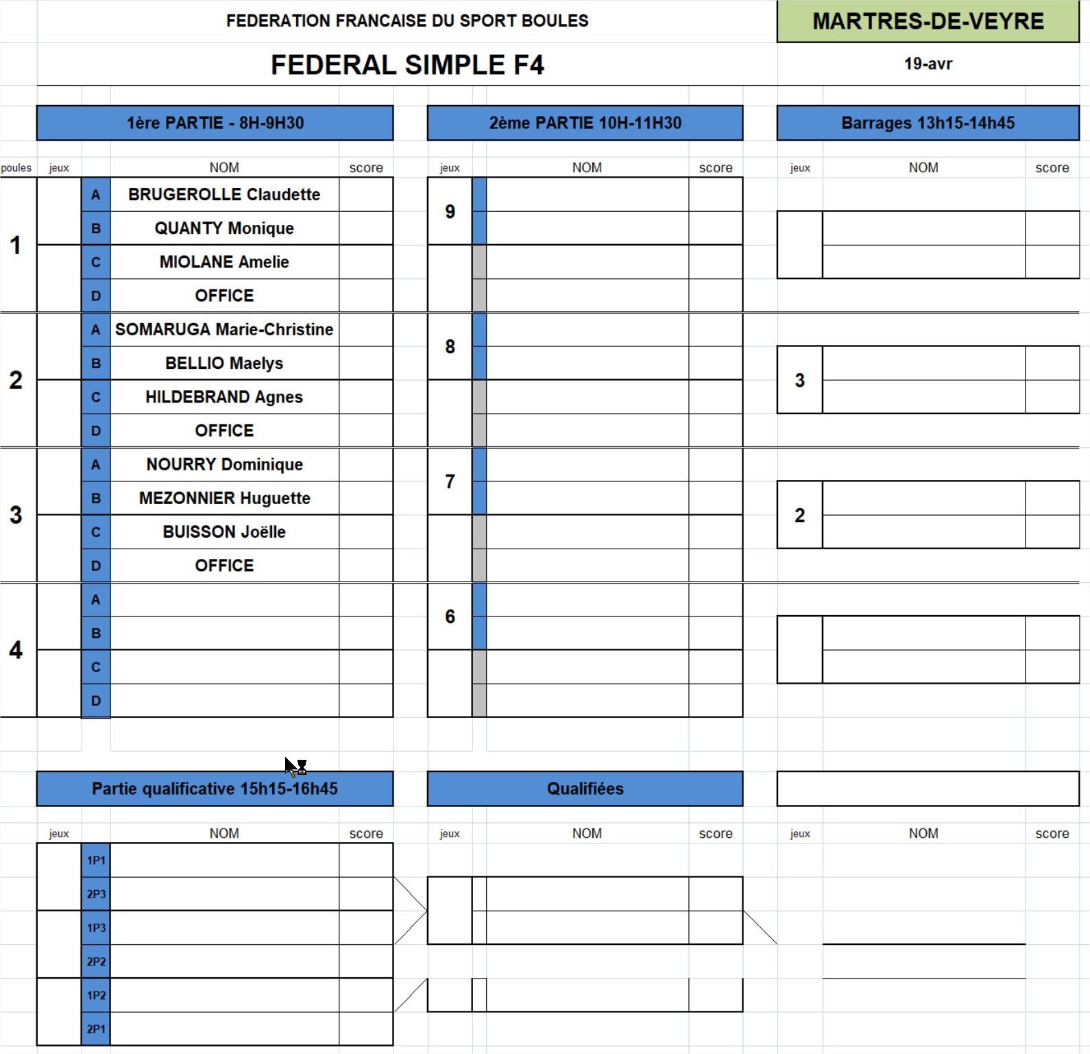 Tirage Simple F4