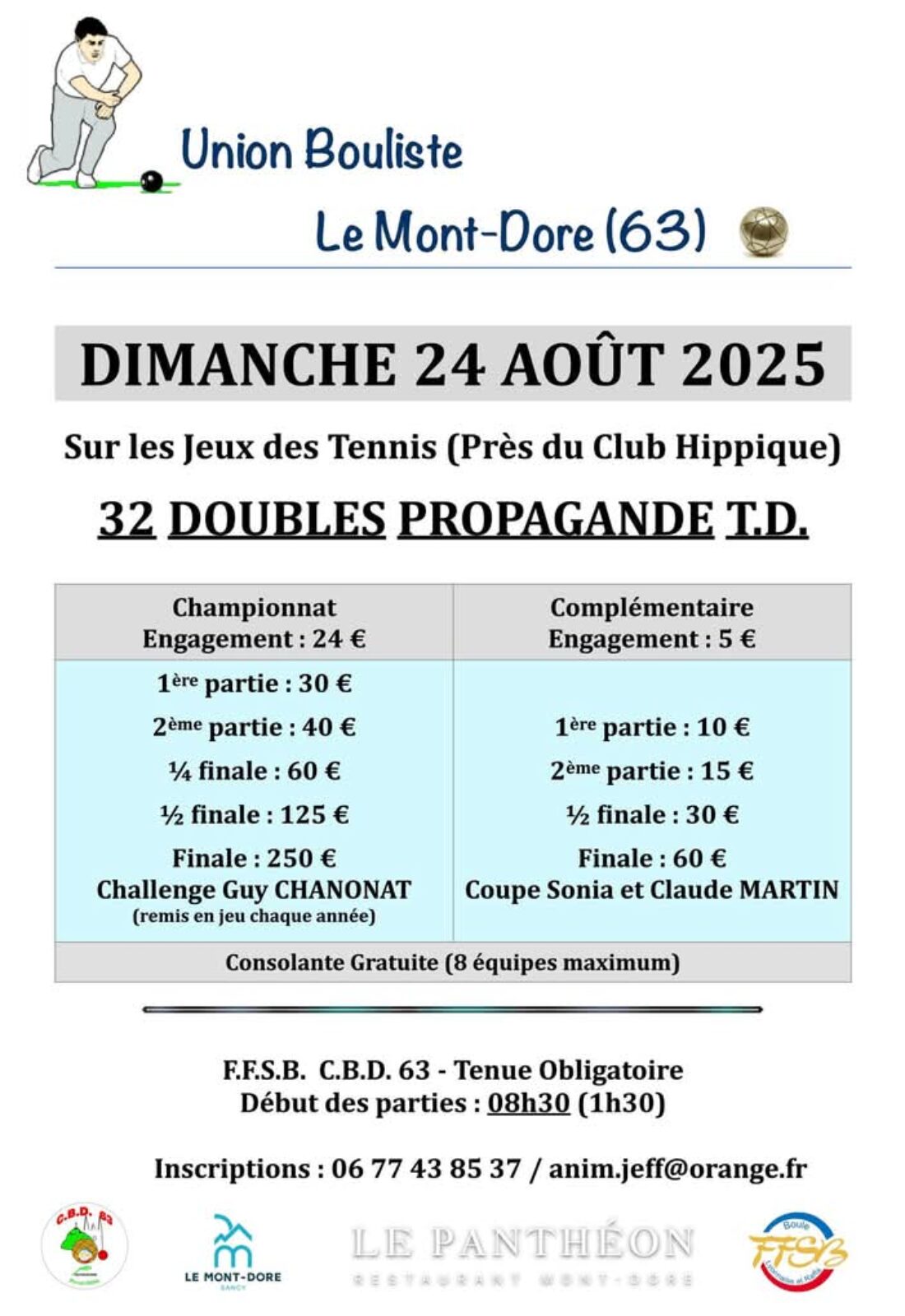 affiche concours 32 doubles le mont dore 24 aout
