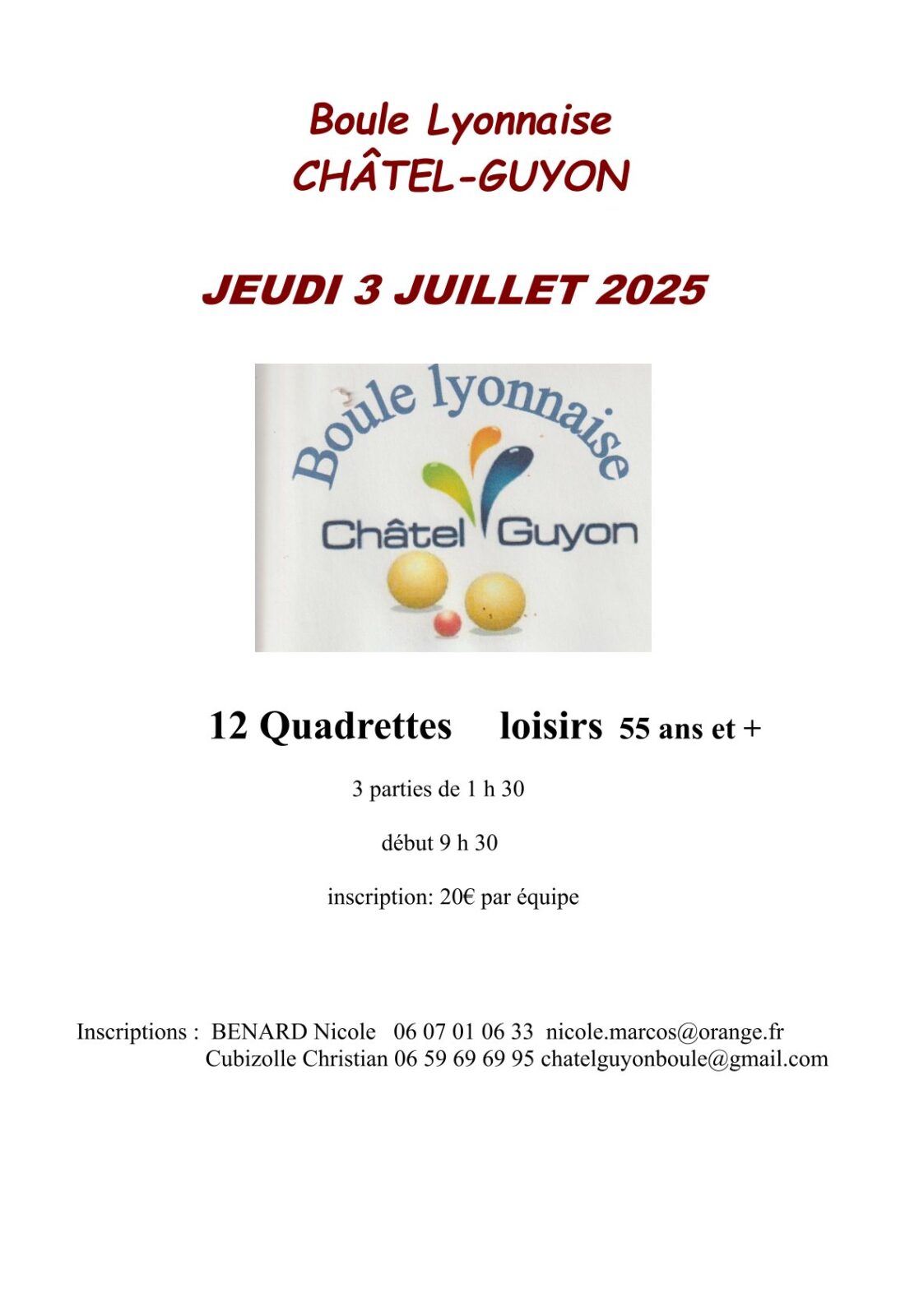 affiche concours chatel guyon 3 juillet 2025
