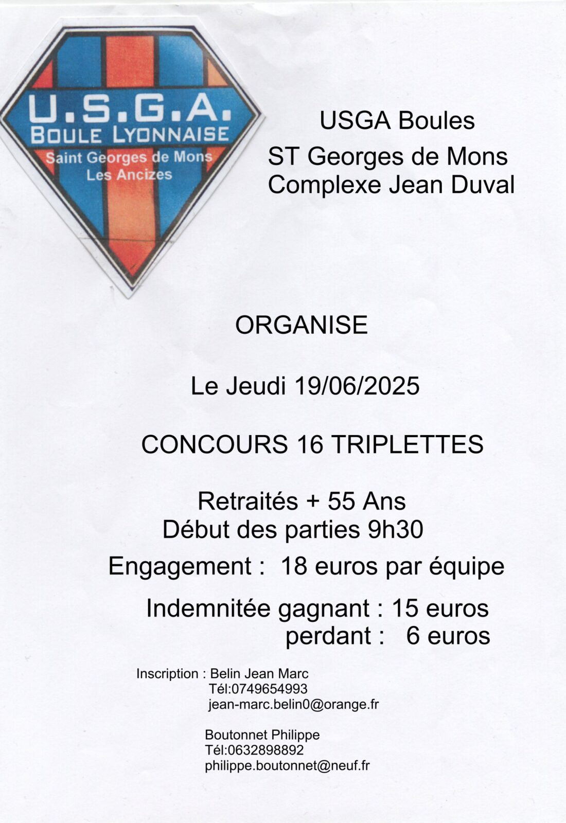 affiche concours 16 triples st georges 19 juin